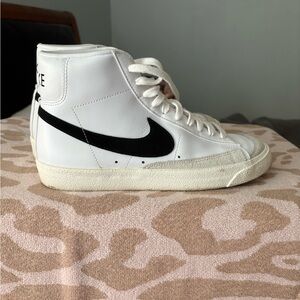 Nike White and Black High-Top Sneakers